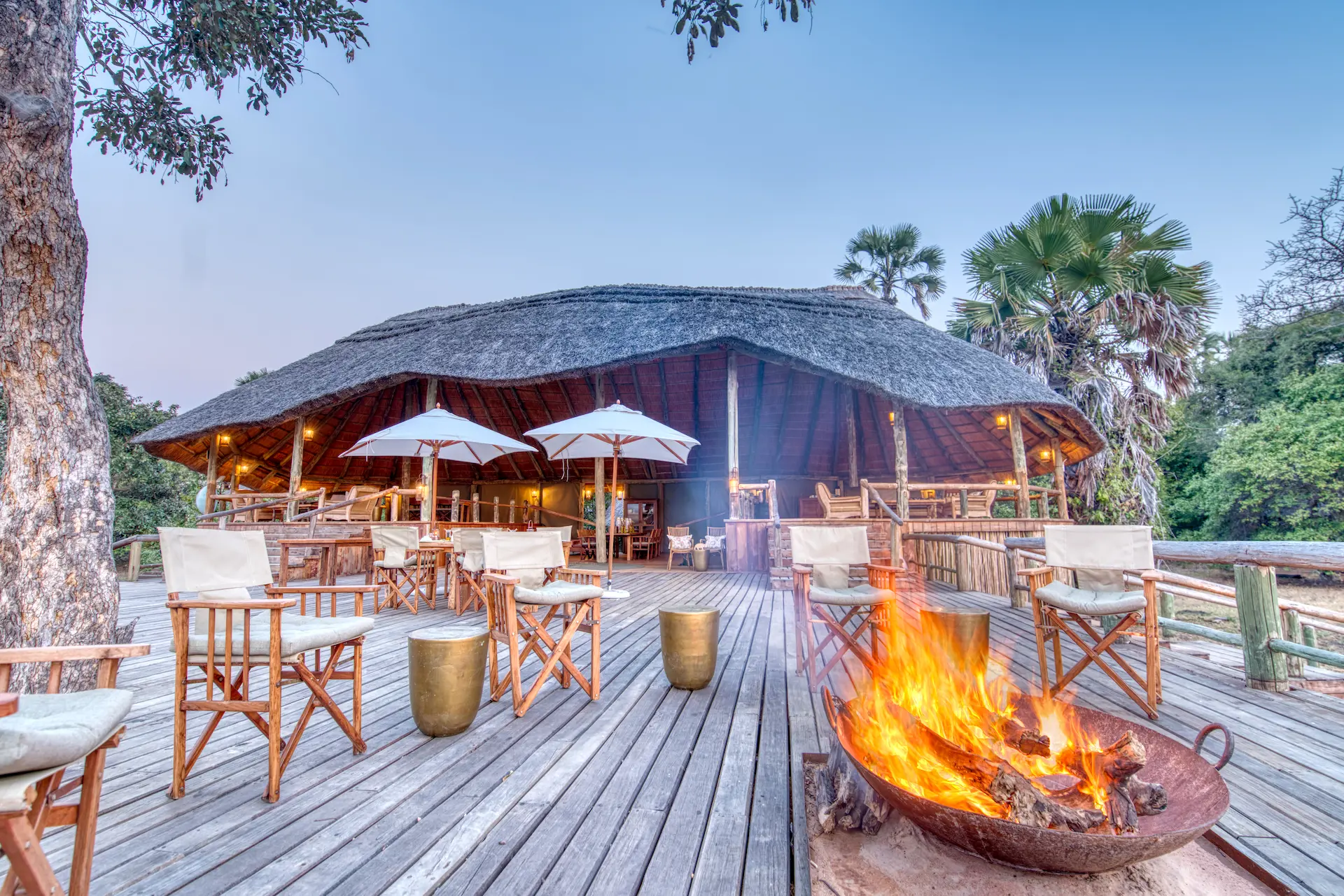Main deck and lounge area at Mbali Mbali Katavi Lodge with panoramic wilderness views