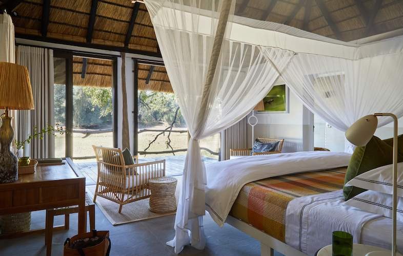 Mfuwe Lodge pool and deck overlooking a wildlife-rich lagoon in the South Luangwa