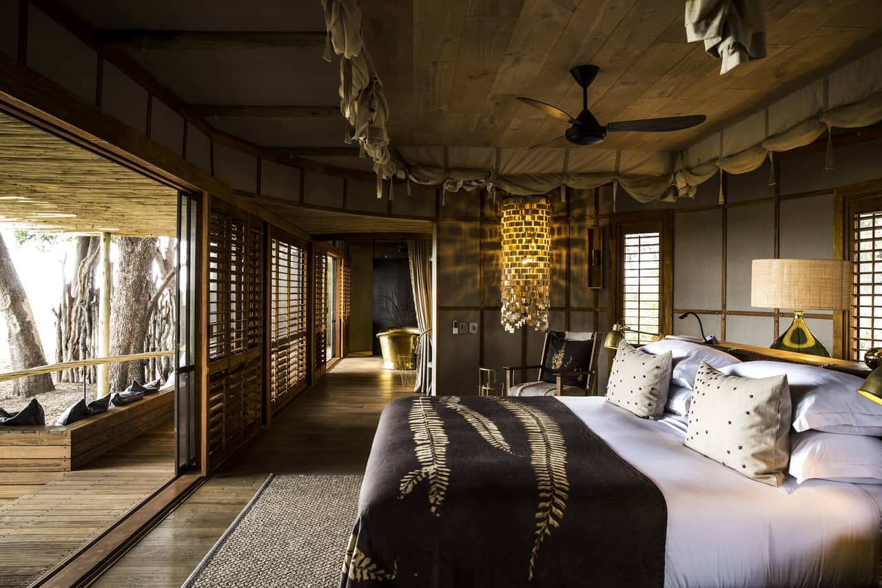 Mombo-style luxury tented camp overlooking the Okavango water