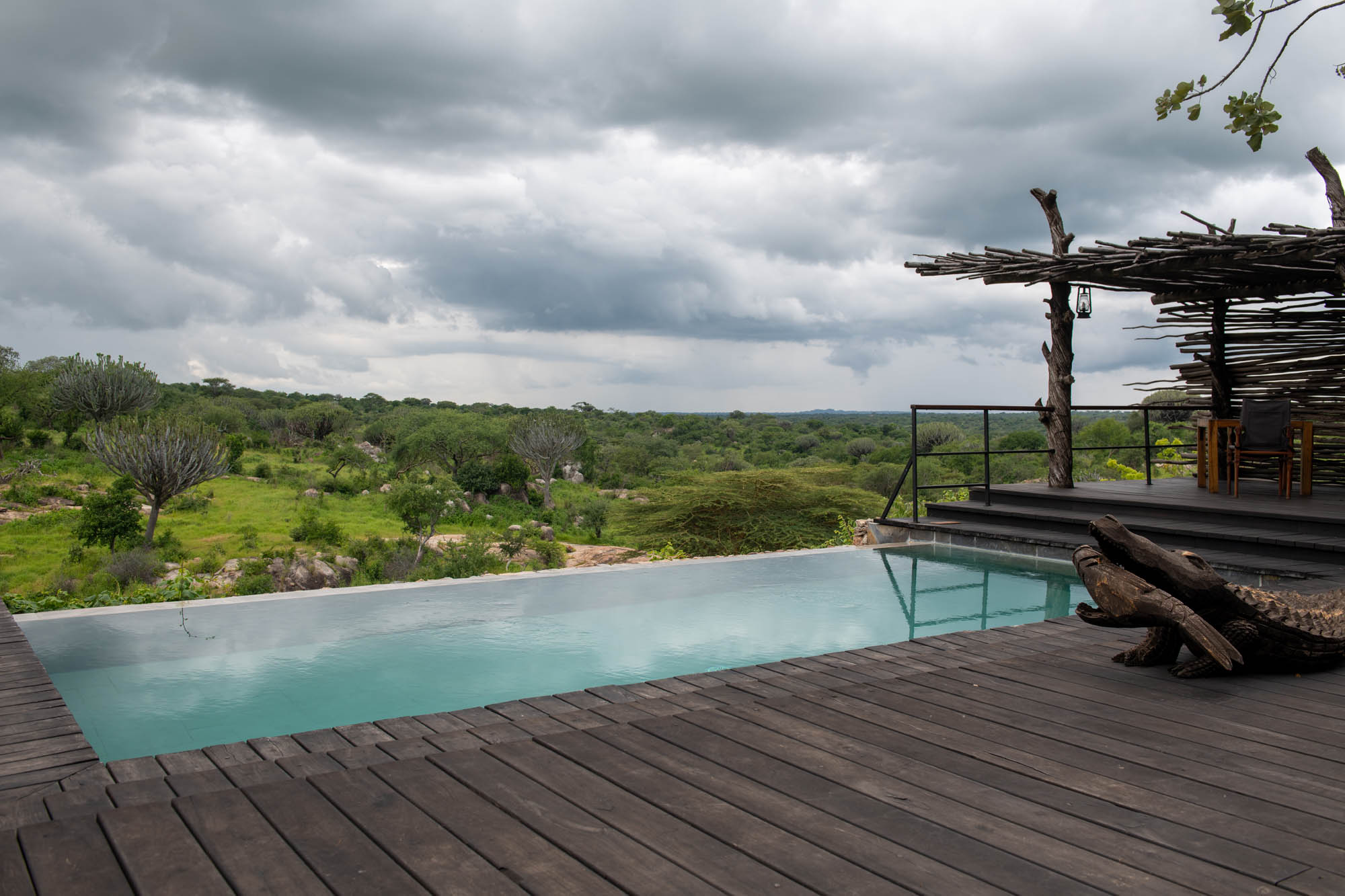 Luxury lodge sculpted into a river gorge in the southern Serengeti, Tanzania