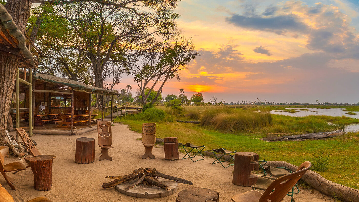 Oddballs Camp aerial view at dusk