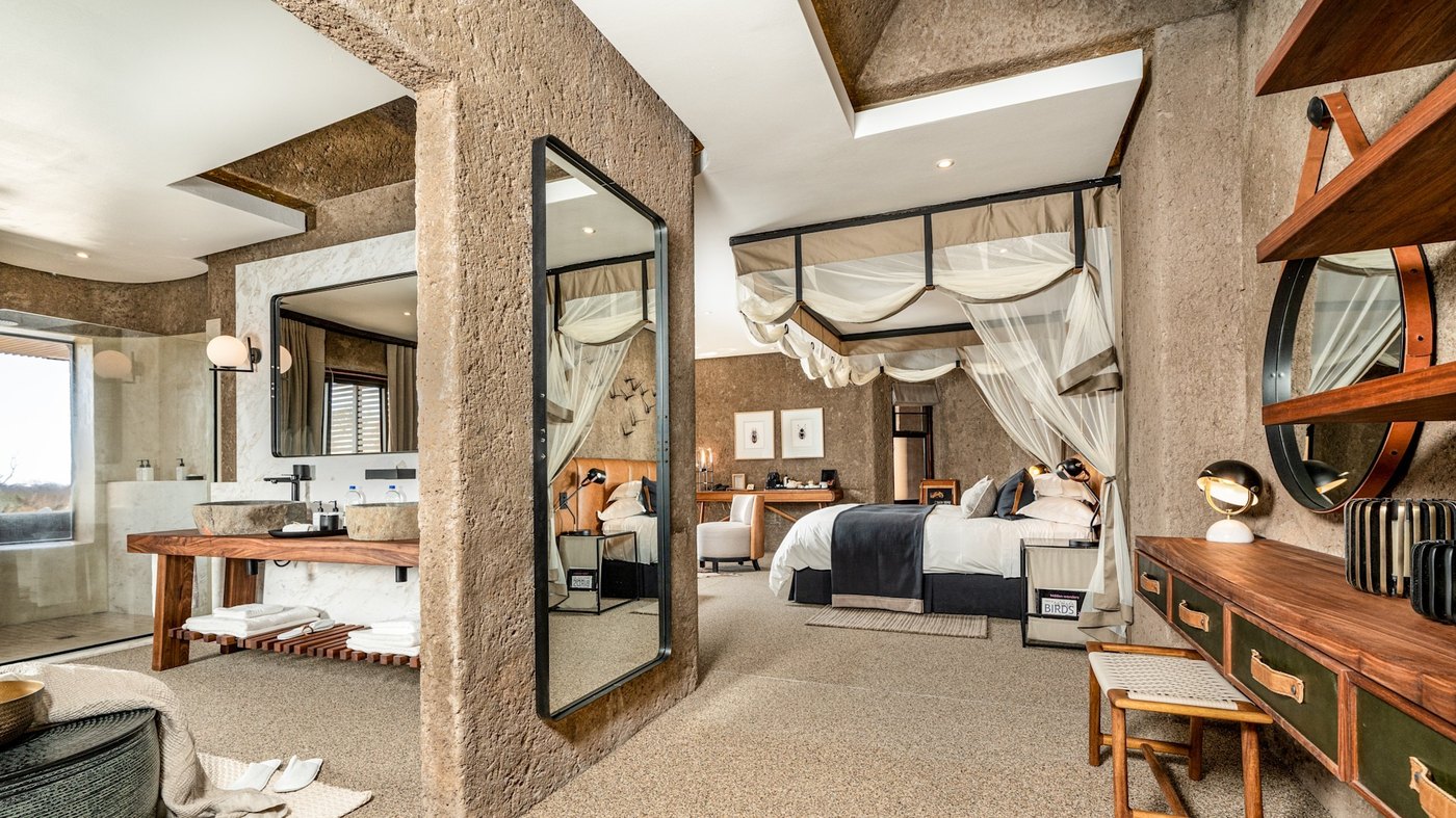 Sabi Sands lodge living area with open-plan layout and wildlife sightings from the deck