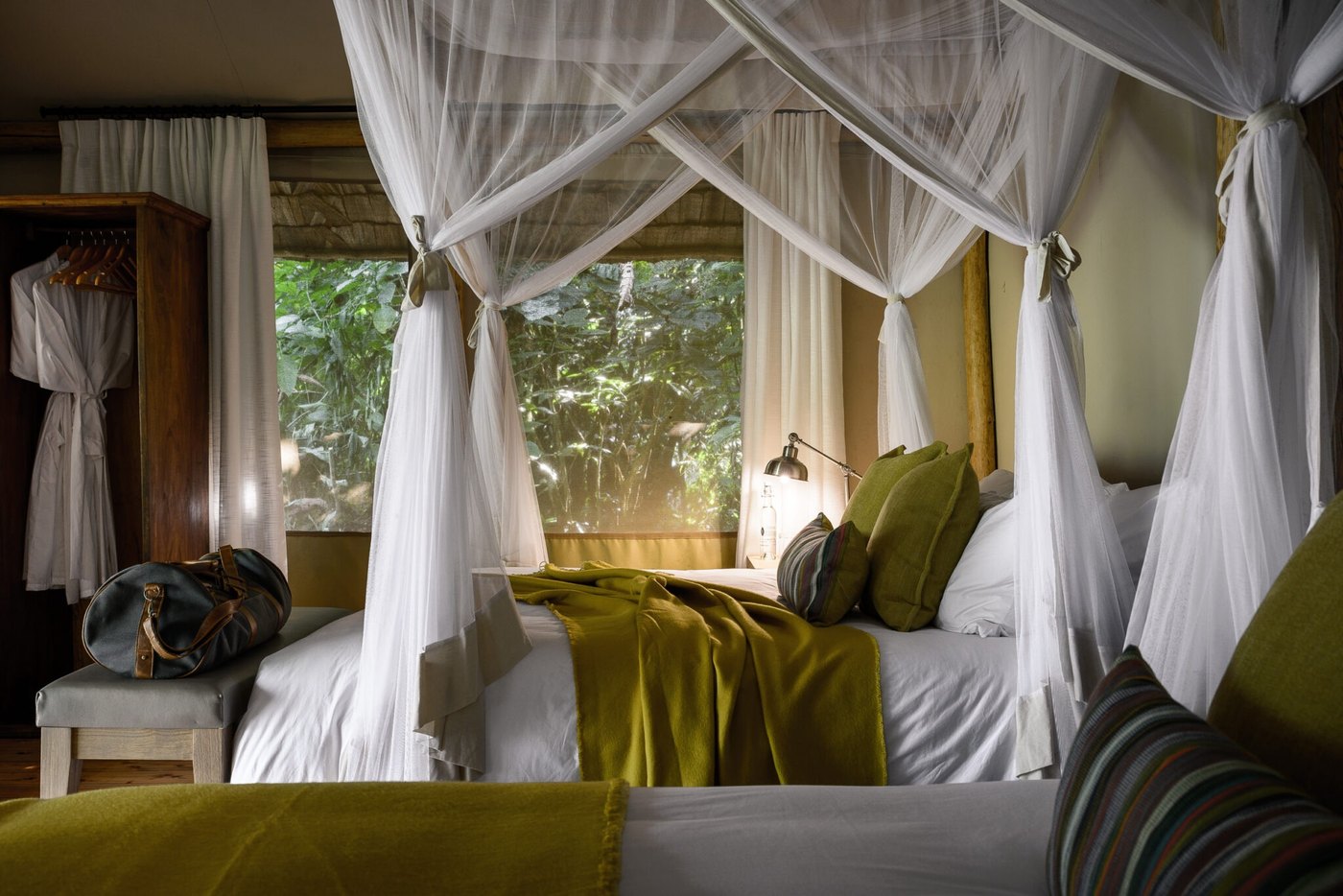 Sanctuary Gorilla Forest Camp luxury tent set inside the Bwindi Impenetrable Forest