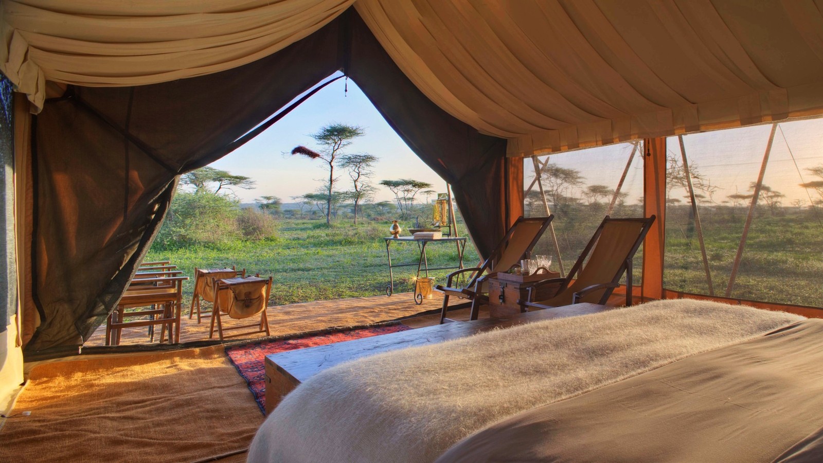 Serengeti Under Canvas — plunge pool and lounge area