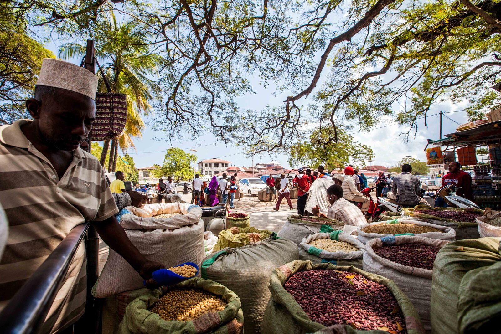 Darajani Market main hall with spices and produce, Stone Town
