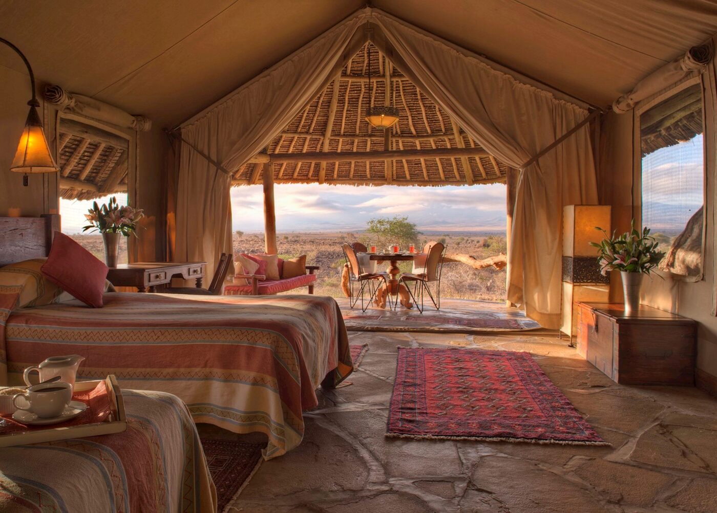 Kibo Safari Camp game drive on the Amboseli plains