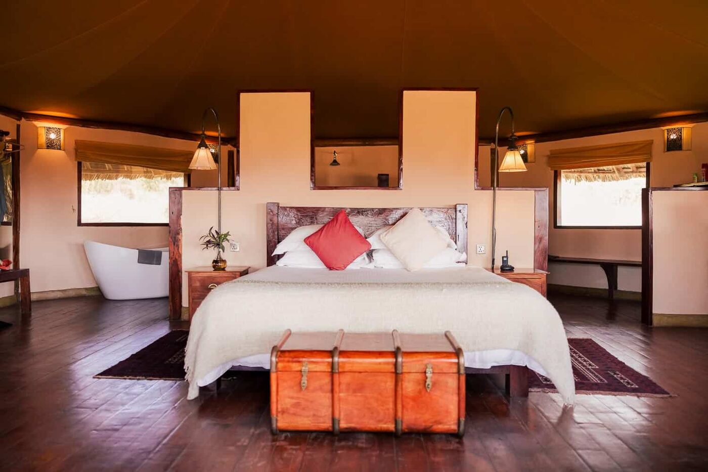Ol Tukai Lodge lawns and viewing deck facing Kilimanjaro