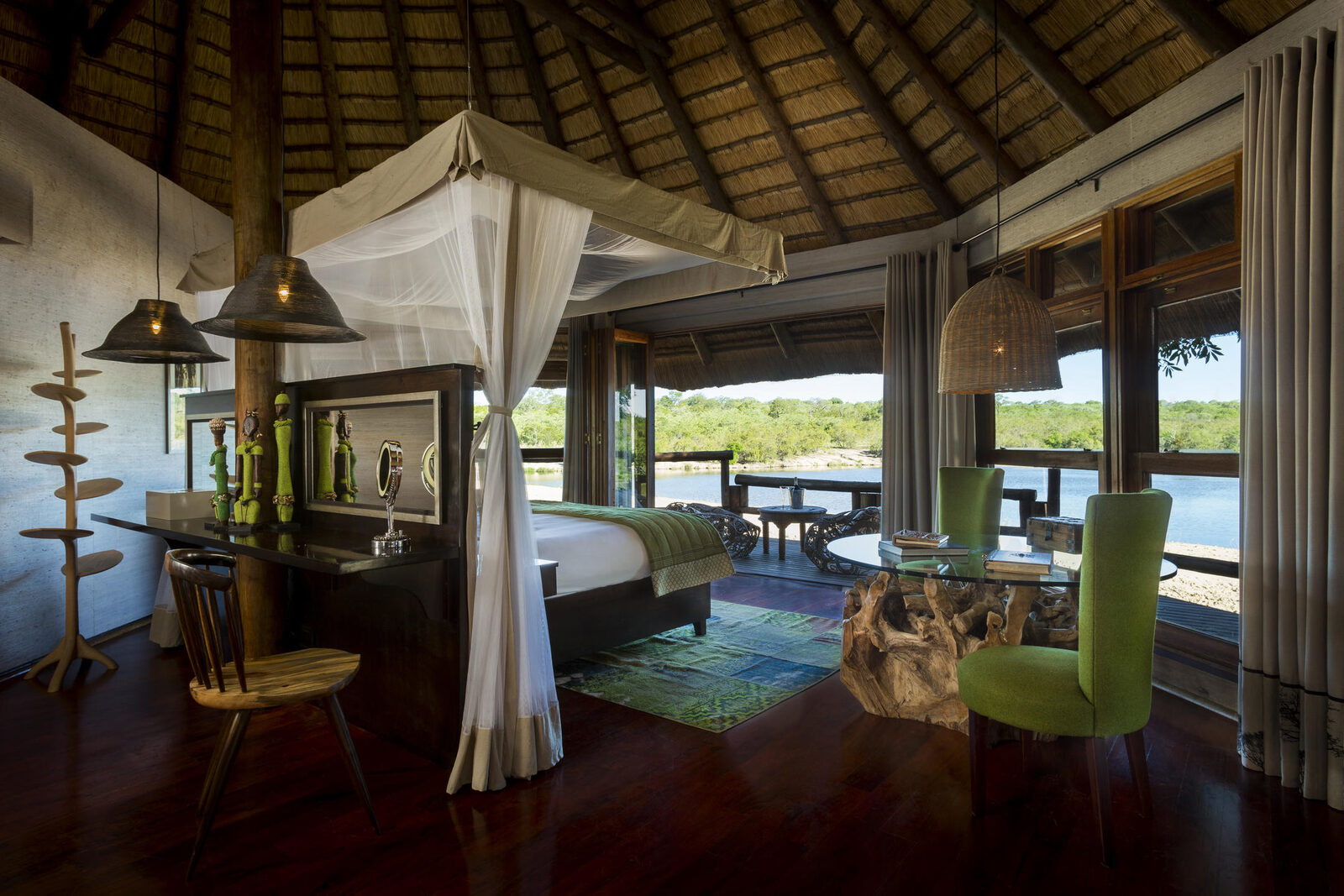 Riverside room at Ulusaba Safari Lodge in the riverine forest