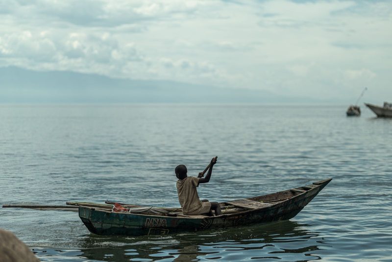 Traditional pirogue on Lake Tanganyika