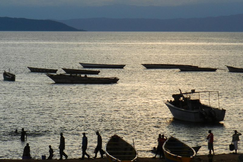 Evening gathering on the Lake Tanganyika shore