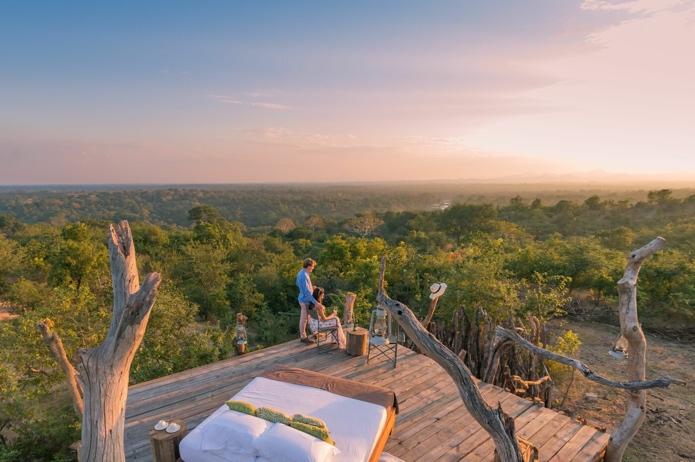 Mkulumadzi Lodge above the Shire River, Majete Wildlife Reserve, Malawi