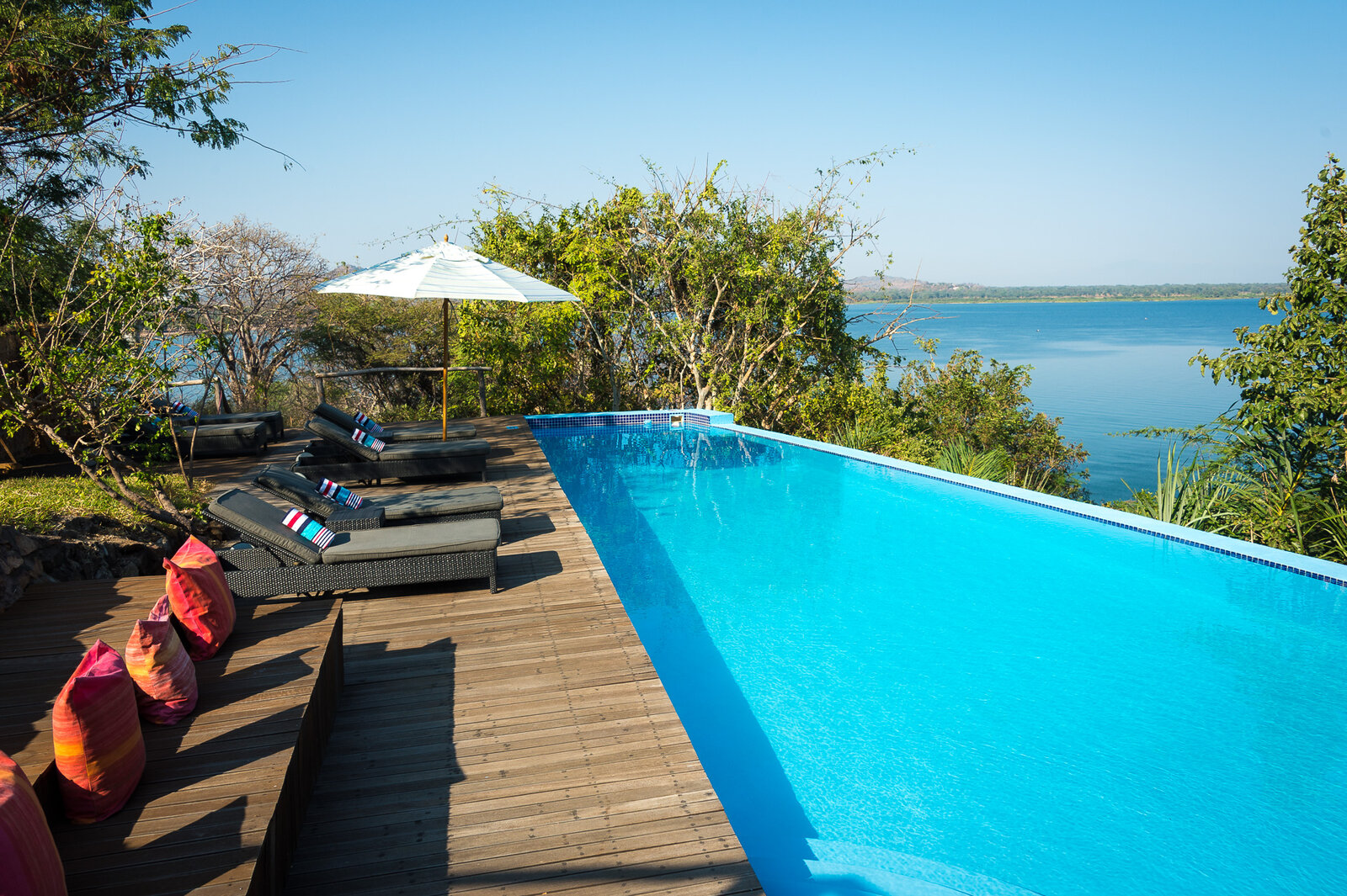Pumulani Lodge beach and clear water of Lake Malawi, Malawi